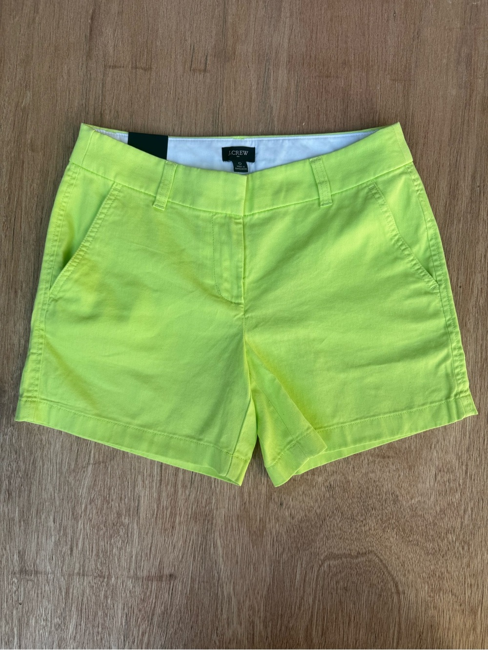 J. Crew Women's Bright Neon Yellow Cotton Shorts